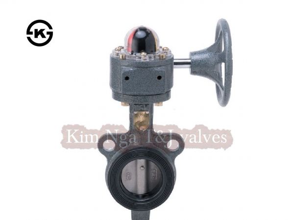 Van bướm gang cao su tay quay 10K