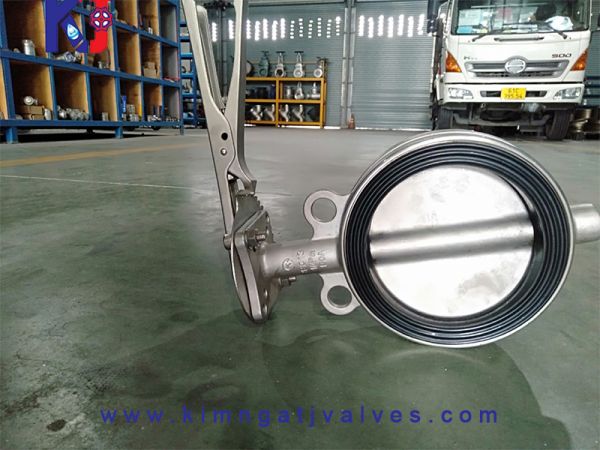 Van bướm inox cao su tay gạt