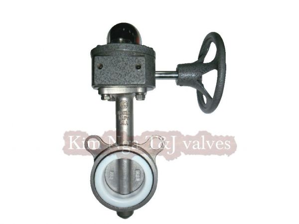 Van bướm inox teflon quay 10K