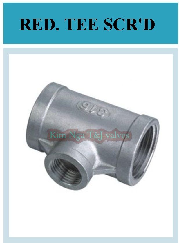 Tê giảm ren inox