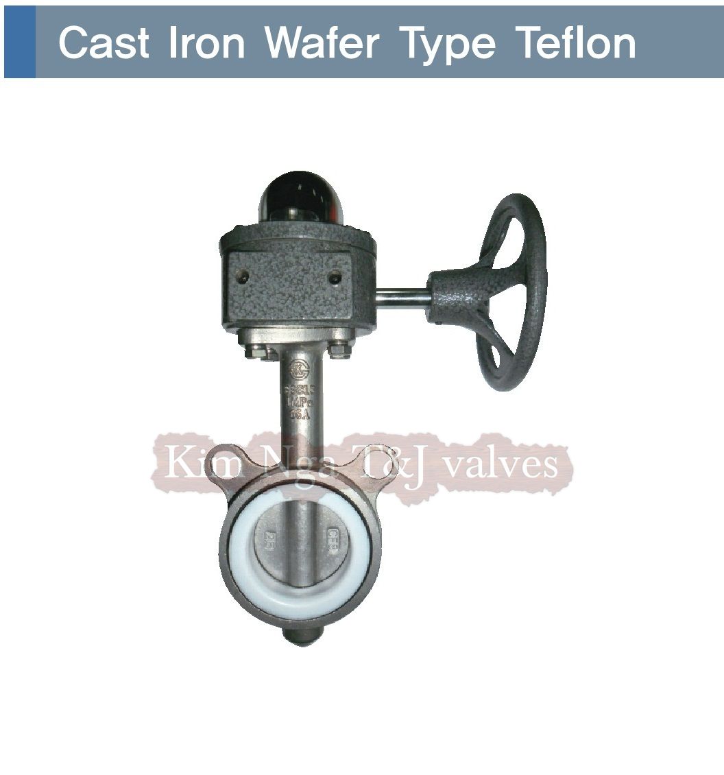 Van bướm inox teflon quay 10K