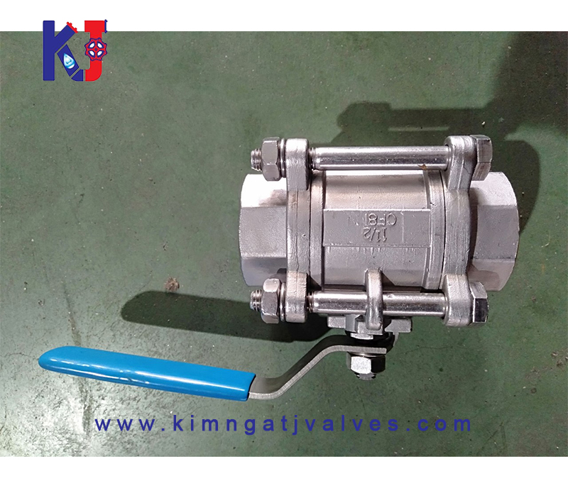 Van bi ba thân inox ren