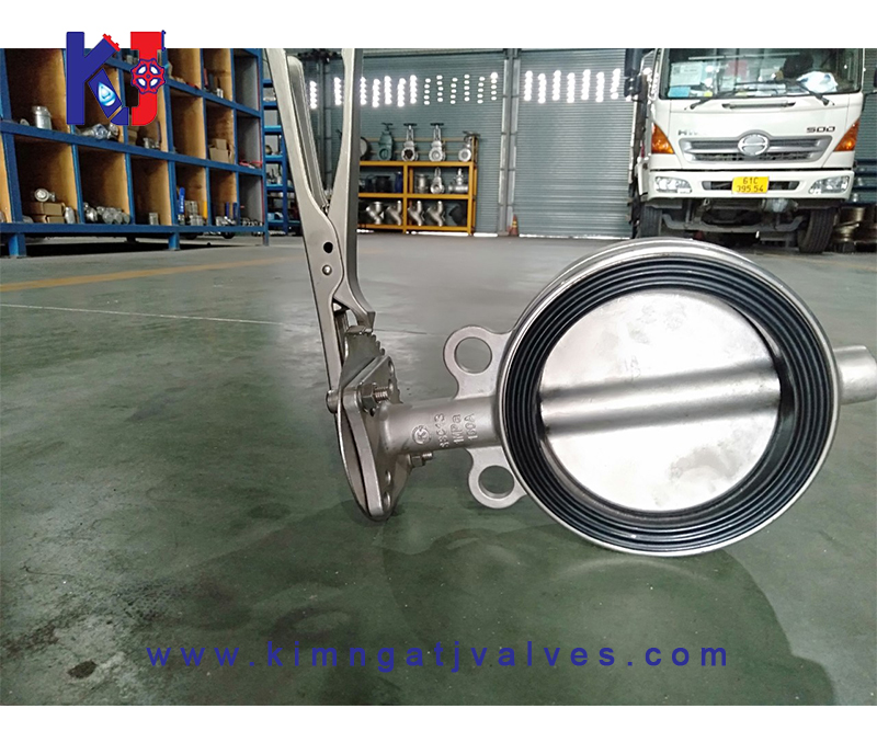 Van bướm inox cao su tay gạt