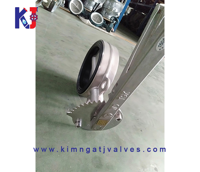 Van bướm inox cao su tay gạt