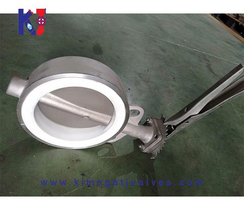 Van bướm inox teplon tay gạt
