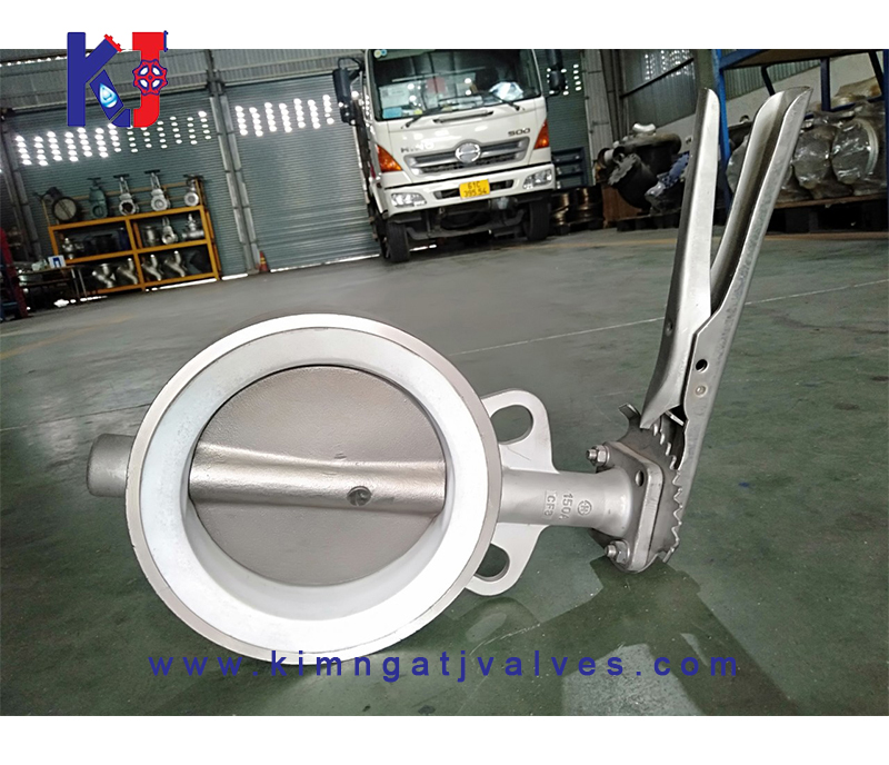 Van bướm inox teplon tay gạt